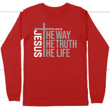 Jesus the way the truth the life long sleeve shirt Red / S