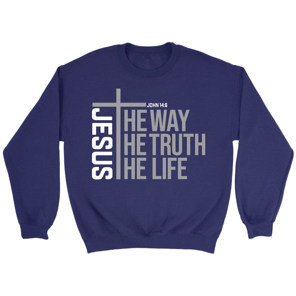 Jesus the way the truth the life sweatshirt Purple / S