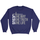 Jesus the way the truth the life sweatshirt Purple / S
