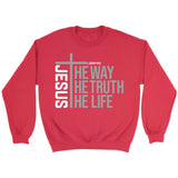 Jesus the way the truth the life sweatshirt Red / S
