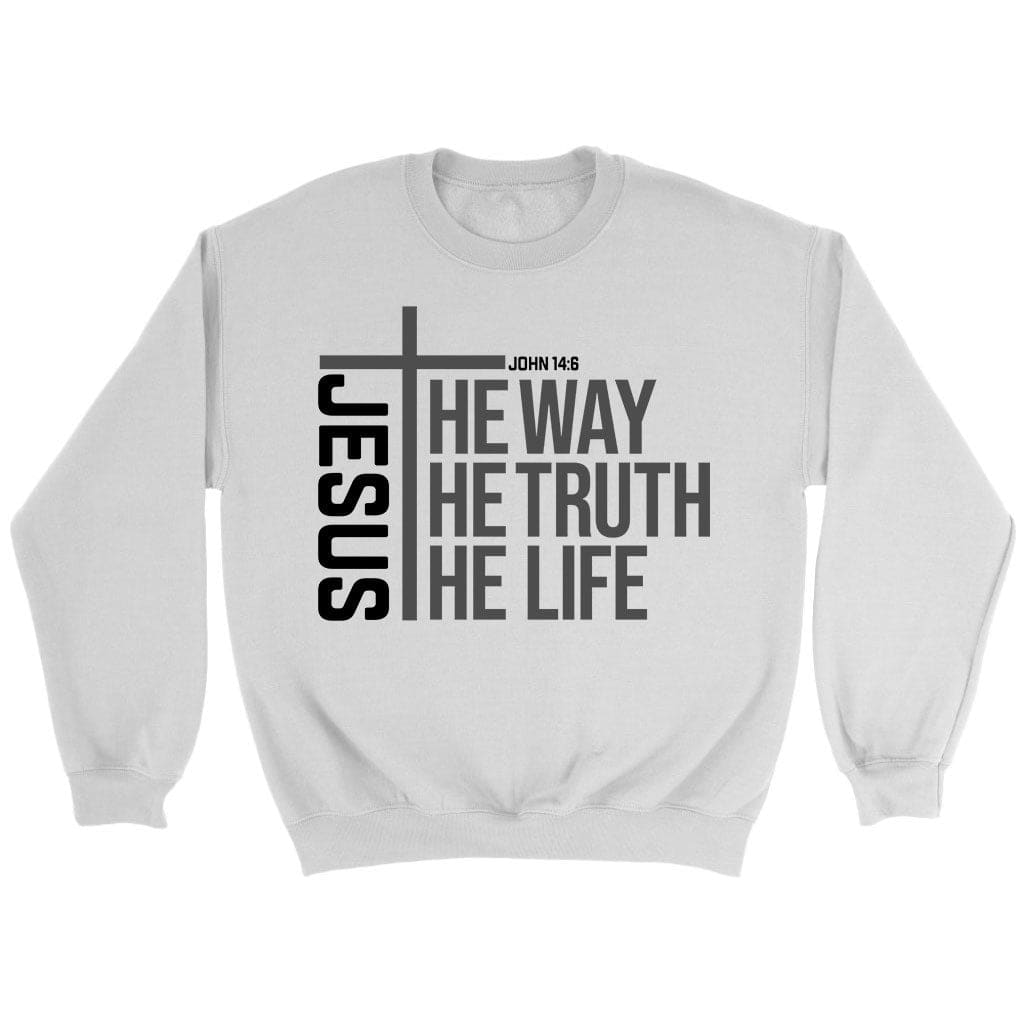 Jesus the way the truth the life sweatshirt White / S