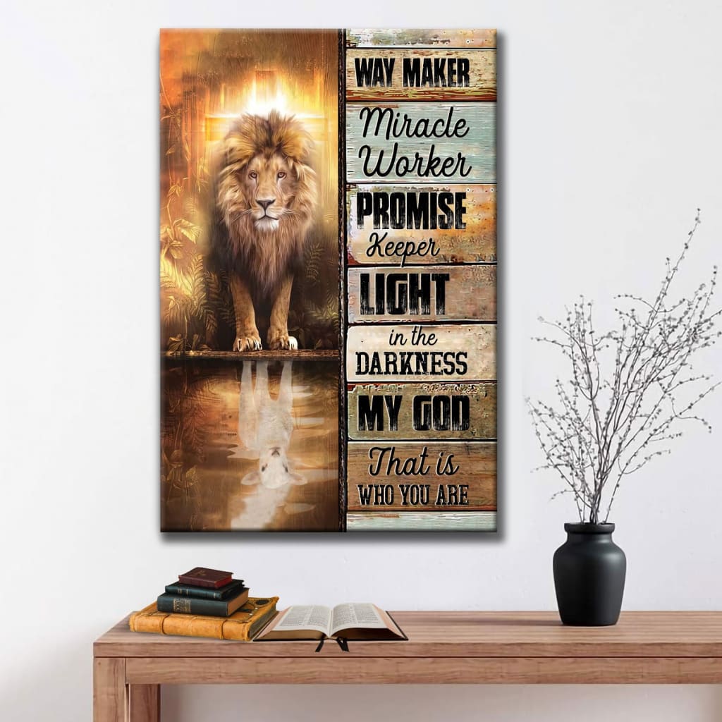 Jesus Way Maker Lion Of Judah canvas wall art