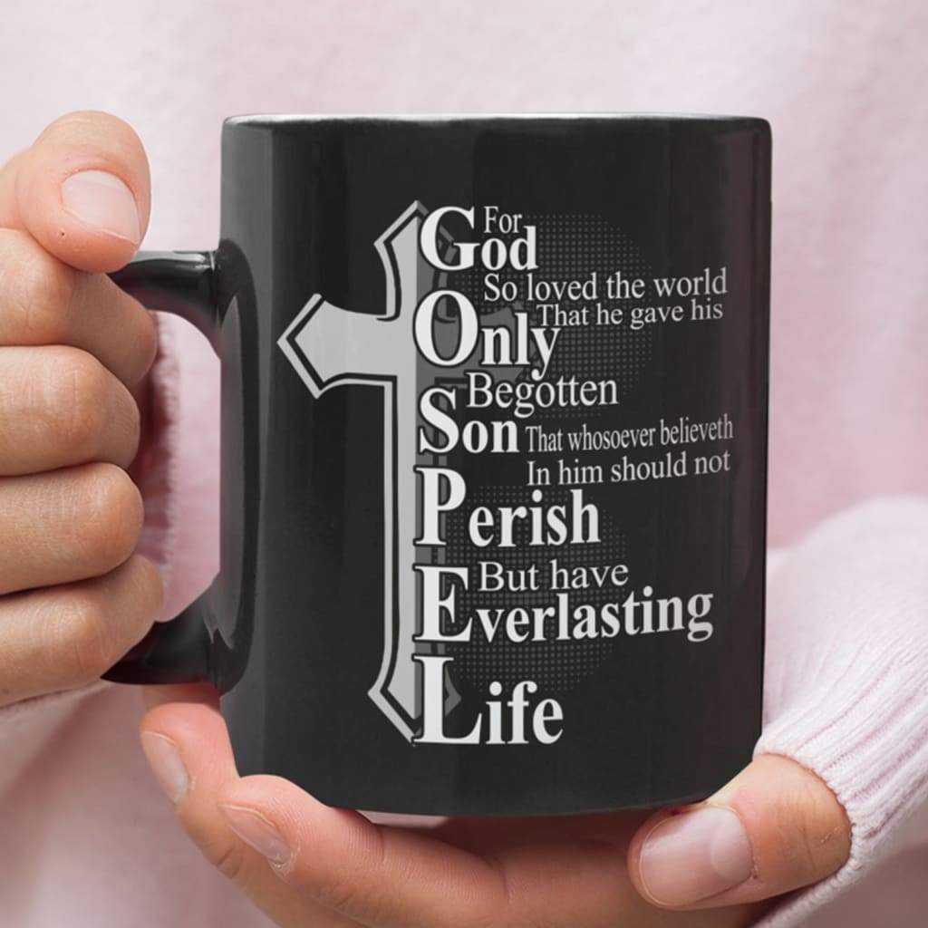 Christian coffee mugs, John 3:16 For God so loved the world Bible verse mug 11 oz