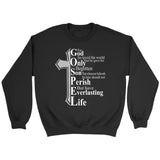 John 3:16 For God so loved the world Bible verse sweatshirt Black / S