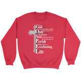 John 3:16 For God so loved the world Bible verse sweatshirt Red / S