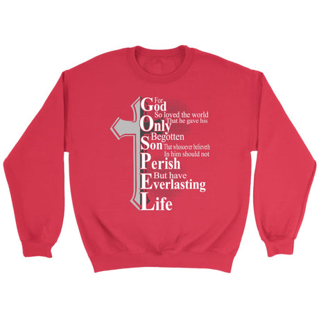 John 3:16 For God so loved the world Bible verse sweatshirt Red / S