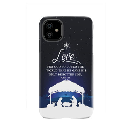 John 3:16 For God so loved the world Christmas phone case iPhone 11 / Tough
