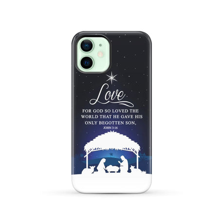 John 3:16 For God so loved the world Christmas phone case iPhone 12 / Tough