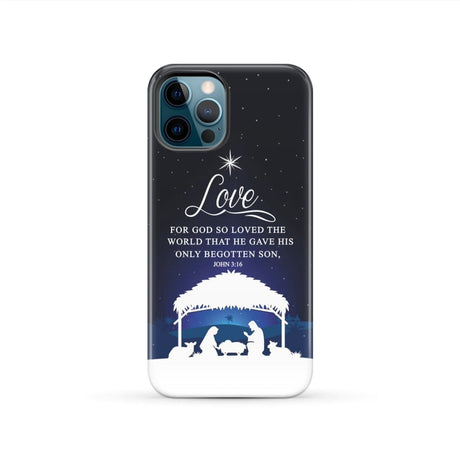 John 3:16 For God so loved the world Christmas phone case iPhone 12 Pro / Tough