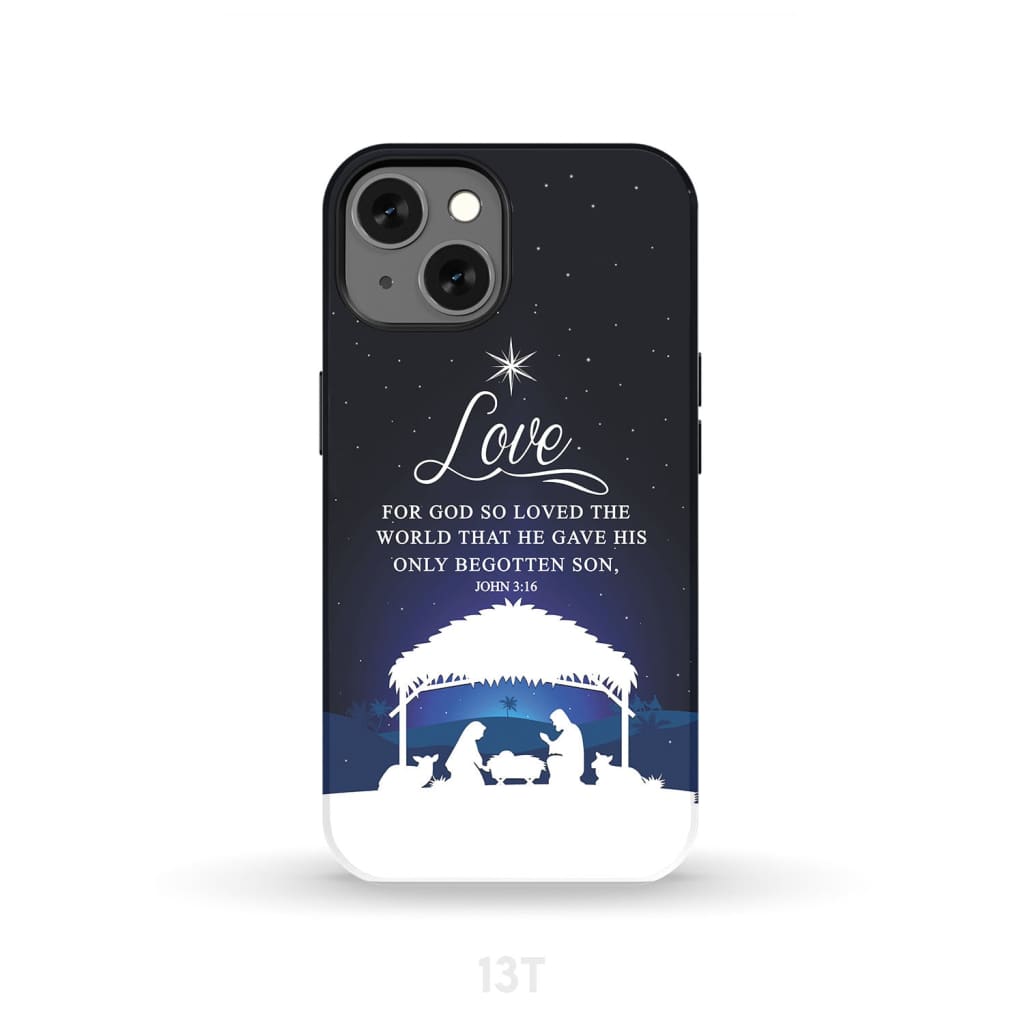 John 3:16 For God so loved the world Christmas phone case iPhone 13 / Tough