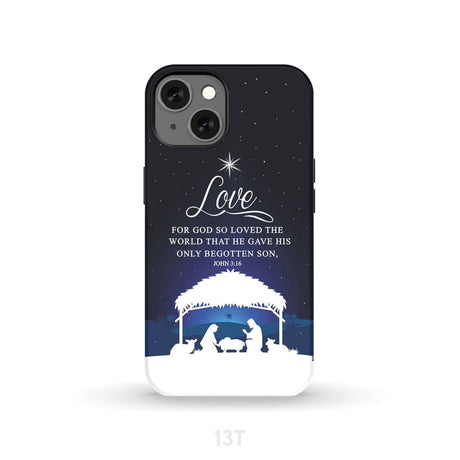John 3:16 For God so loved the world Christmas phone case iPhone 13 / Tough