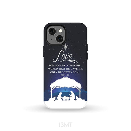 John 3:16 For God so loved the world Christmas phone case iPhone 13 Mini / Tough