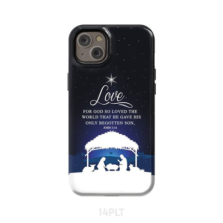 John 3:16 For God so loved the world Christmas phone case iPhone 14 Plus / Tough