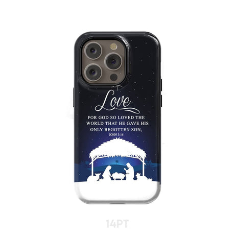 John 3:16 For God so loved the world Christmas phone case iPhone 14 Pro / Tough