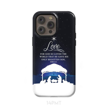 John 3:16 For God so loved the world Christmas phone case iPhone 14 Pro Max / Tough