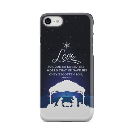John 3:16 For God so loved the world Christmas phone case iPhone 8 / Tough