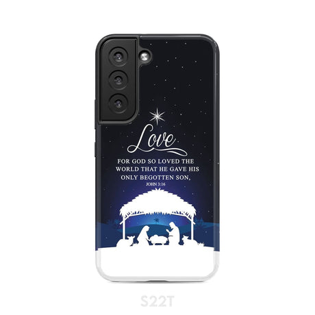 John 3:16 For God so loved the world Christmas phone case Samsung Galaxy S22 / Tough