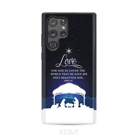 John 3:16 For God so loved the world Christmas phone case Samsung Galaxy S22 Ultra / Tough