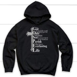 John 3:16 For God so loved the world hoodie - Bible verse hoodie Black / S