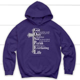 John 3:16 For God so loved the world hoodie - Bible verse hoodie Purple / S