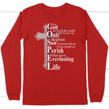 John 3:16 For God so loved the world long sleeve shirt Christian long sleeve t-shirts Red / S