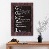 John 3:16 KJV For God so loved the world Scripture canvas wall art