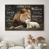 Bible Verse Wall Art: For God so loved the world John 3:16 KJV canvas print
