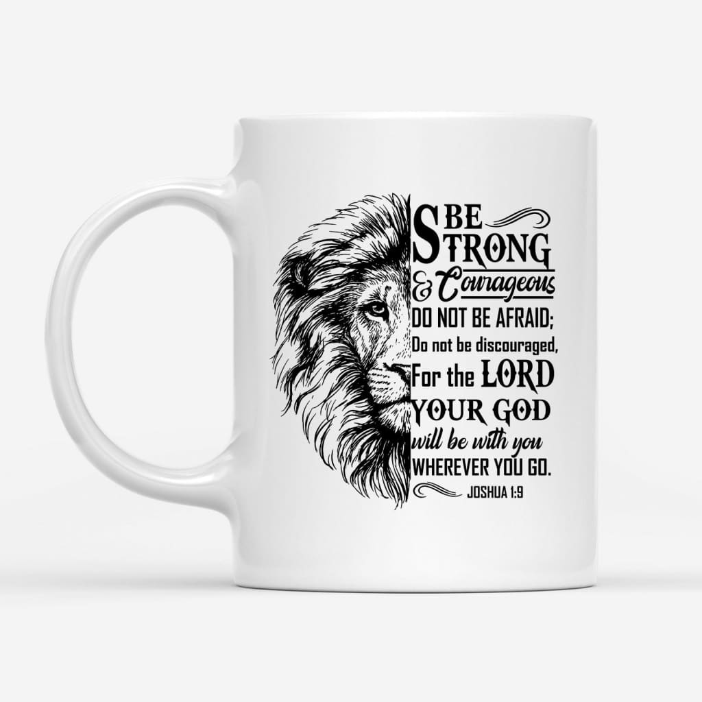 Christian Art Gifts Coffee Mug: Strong and Courageous - Joshua 1:9  Inspirational Scripture, 15oz, Purple - DCBG