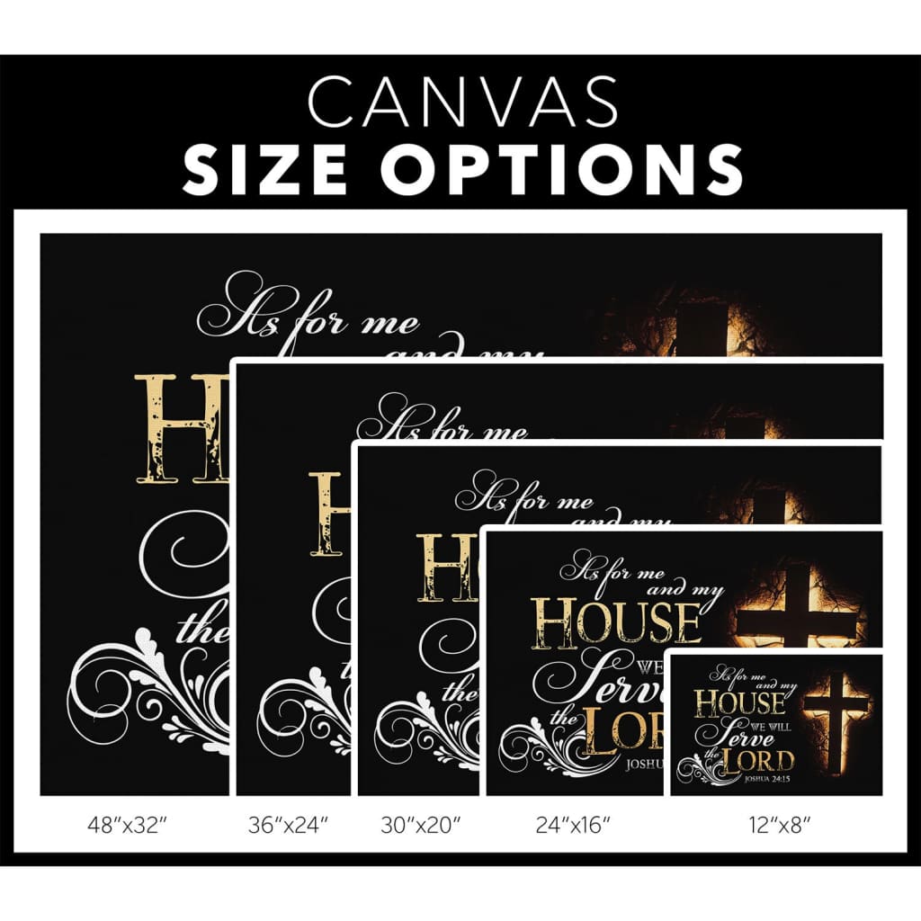 Joshua 24:15 Bible verse wall art canvas size options