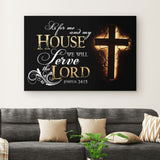 Inspirational wall art with Joshua 24:15 Bible verse, "We Will Serve the Lord," ideal Christian gift for home decor.