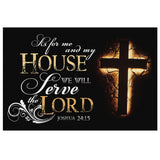 Faith-based canvas print with Joshua 24:15, "As For Me and My House," great religious home decor for believers.