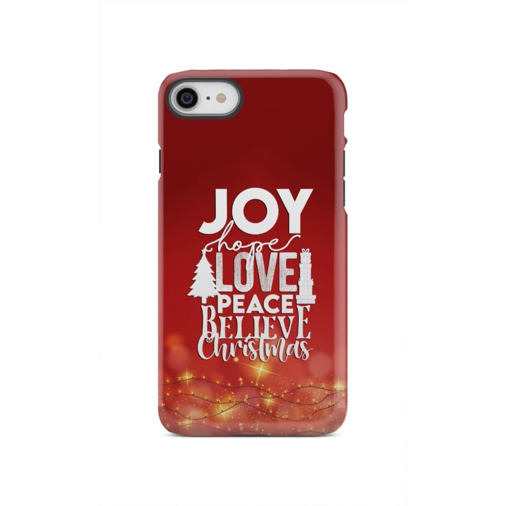 Joy hope love peace believe Christmas phone case iPhone SE 2020 / Tough