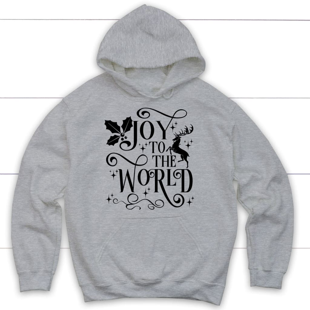 Christian Christmas hoodie Joy to the world hoodie Sports Grey / S