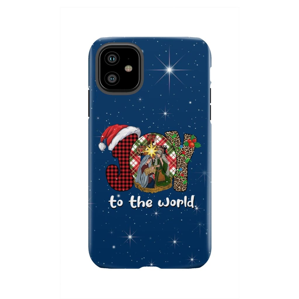 Joy to the world Buffalo plaid leopard phone case iPhone 11 / Tough