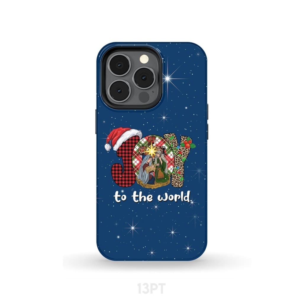 Joy to the world Buffalo plaid leopard phone case iPhone 13 Pro / Tough