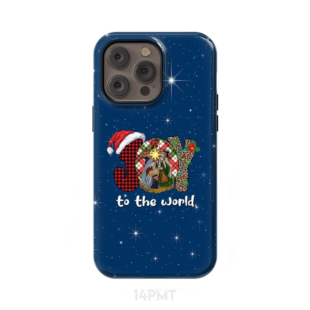 Joy to the world Buffalo plaid leopard phone case iPhone 14 Pro Max / Tough