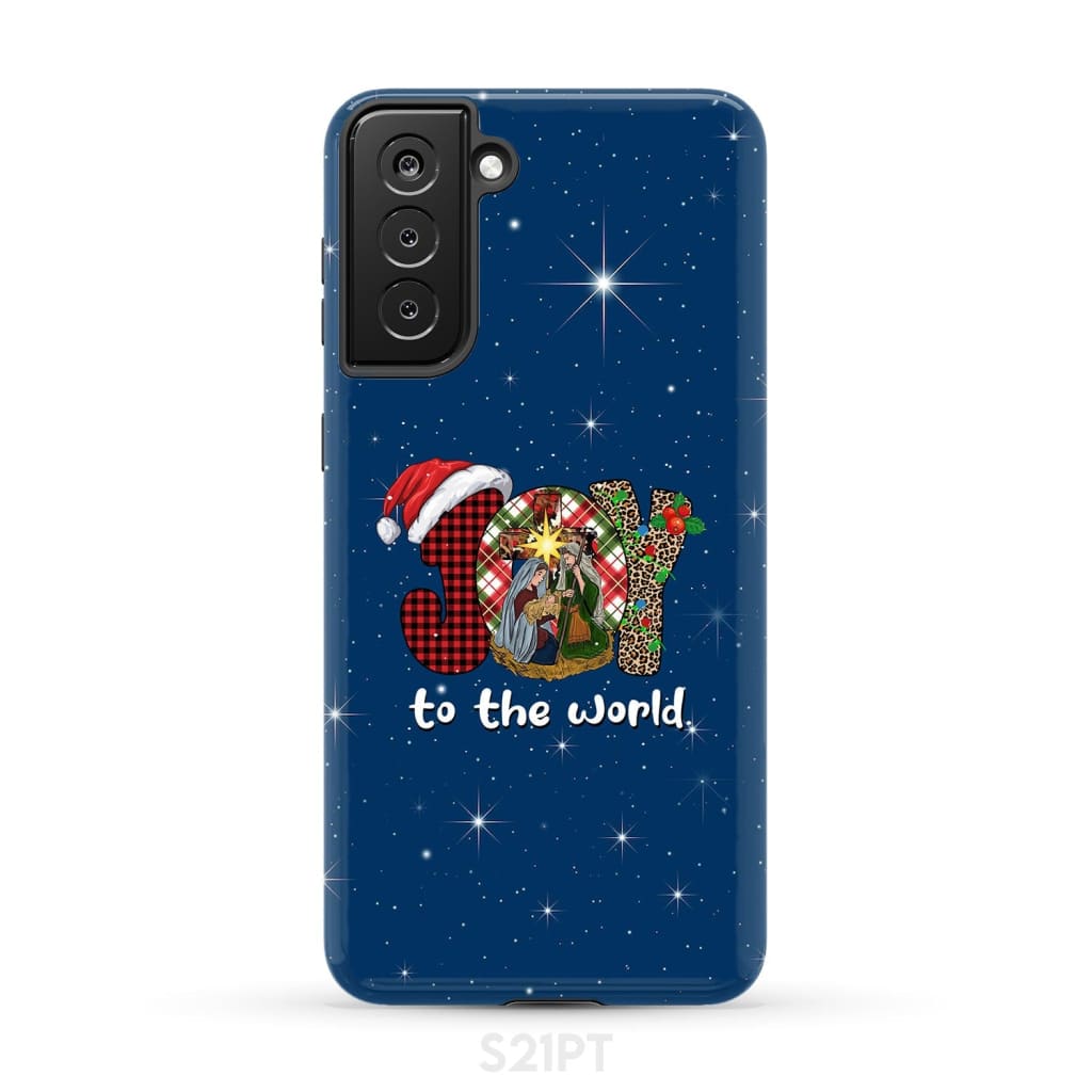 Joy to the world Buffalo plaid leopard phone case Samsung Galaxy S21 Plus / Tough