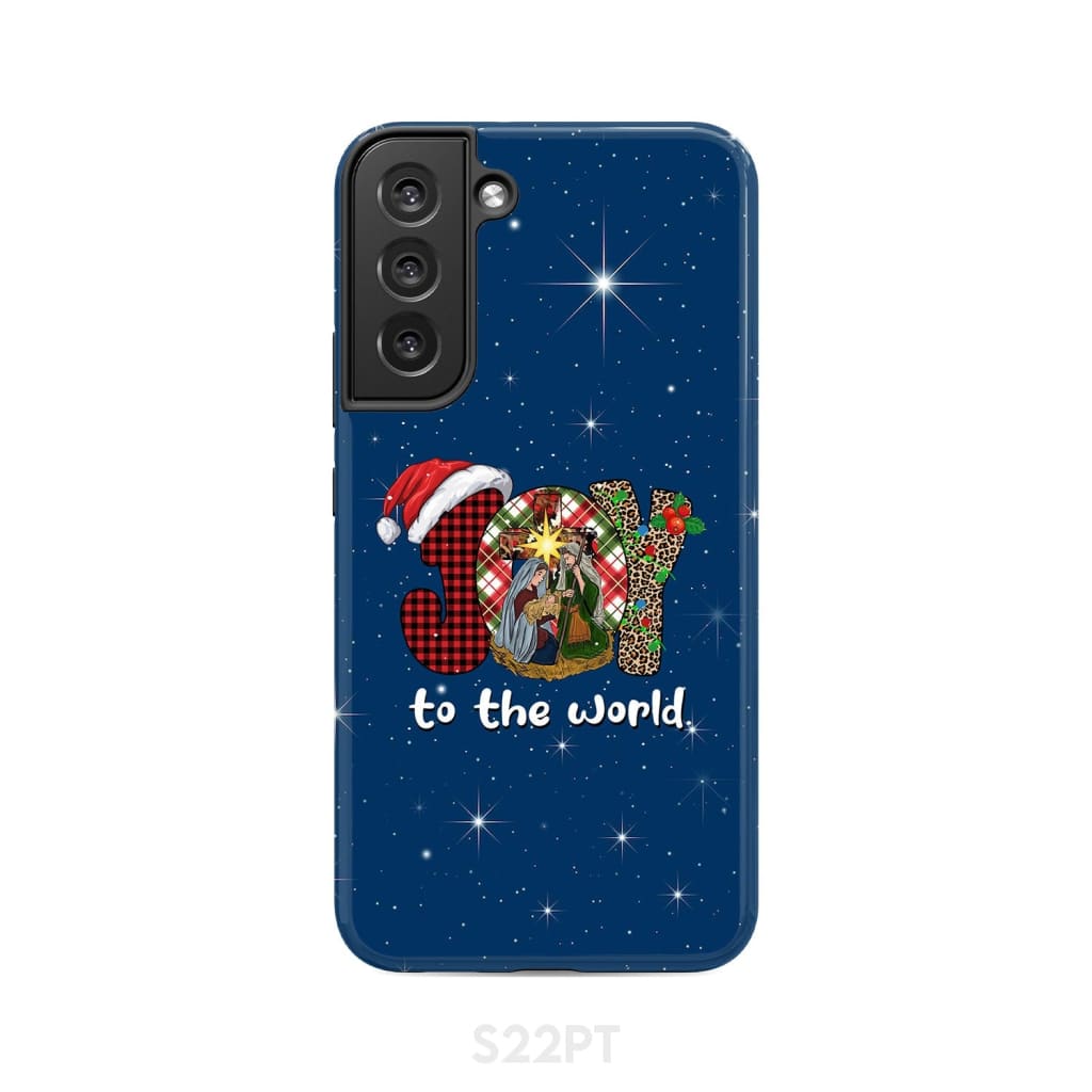 Joy to the world Buffalo plaid leopard phone case Samsung Galaxy S22 Plus / Tough