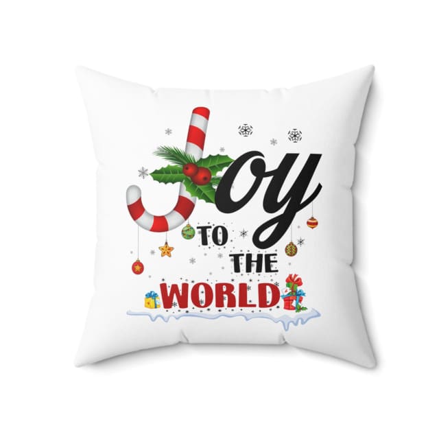 Joy to the world Buffalo plaid Christmas pillow