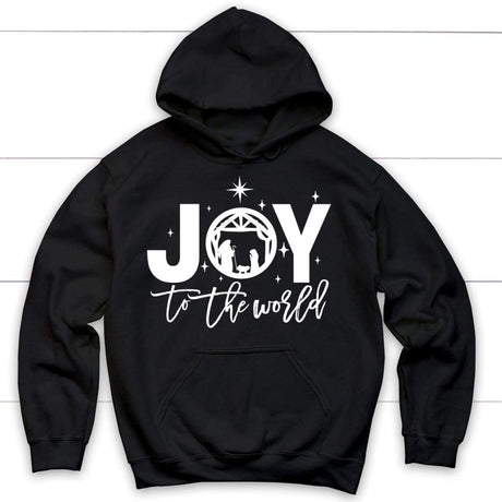 Joy to the world Christmas Christian hoodie Black / S