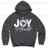 Joy to the world Christmas Christian hoodie Dark Heather / S