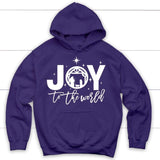 Joy to the world Christmas Christian hoodie Purple / S