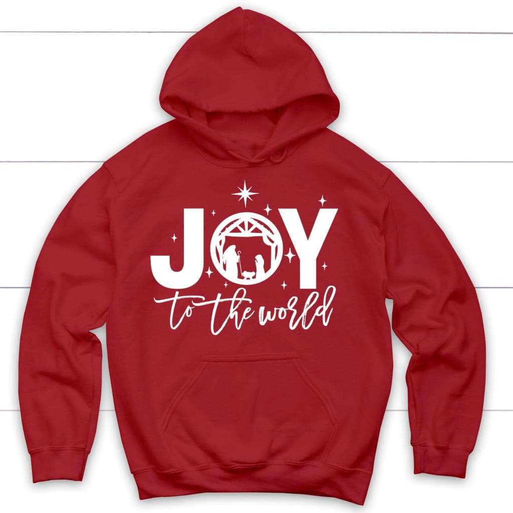 Joy to the world Christmas Christian hoodie Red / S