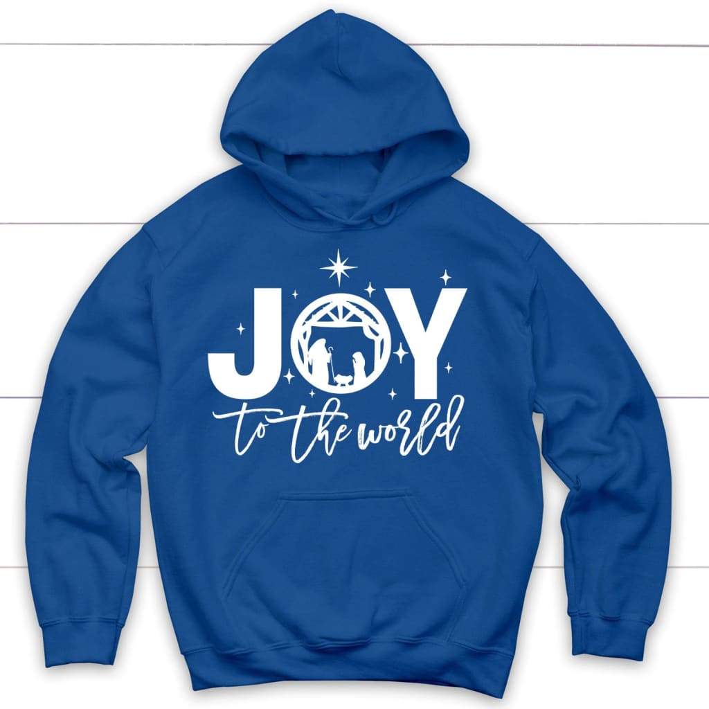 Joy to the world Christmas Christian hoodie Royal Blue / S