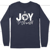 Joy to the world Christmas long sleeve t-shirt - Christian Christmas gifts Navy / S