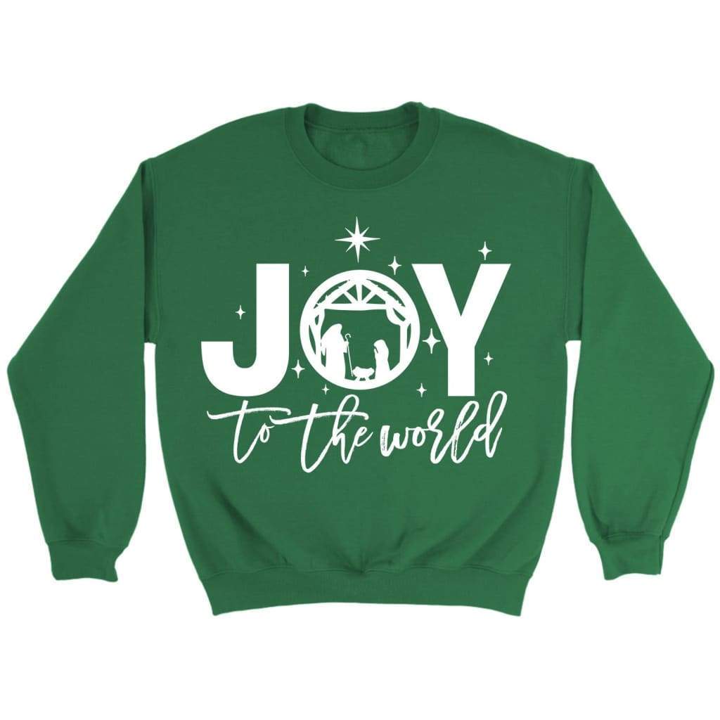 Joy to the world Christmas sweatshirt - Christian Christmas gifts Irish Green / S