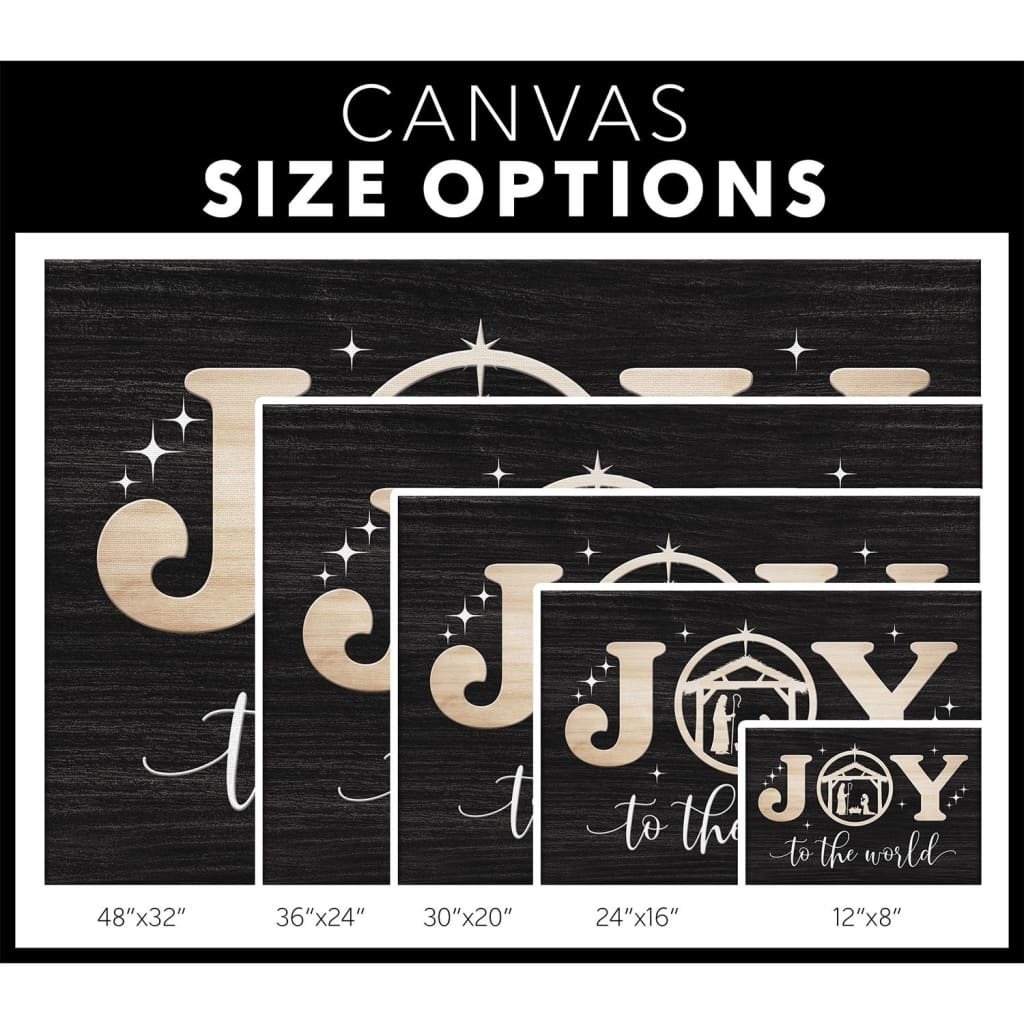 Christian Christmas wall decor: Joy to the world wall art canvas