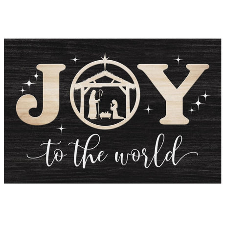 Christian Christmas wall decor: Joy to the world wall art canvas