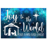 Faith-based Christmas wall art displaying "Joy to the World the Lord Has Come" with a nativity scene, great religious holiday decor.