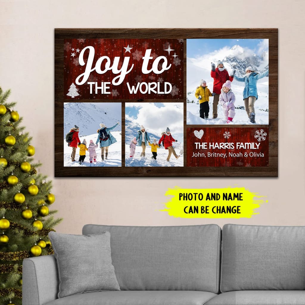 Joy to the world Personalized wall art canvas